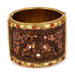 GOLD CHAMPAGNE CRYSTAL INDIAN CUFF BRACELET #FW-B2224491 (14th FL Exit row)
