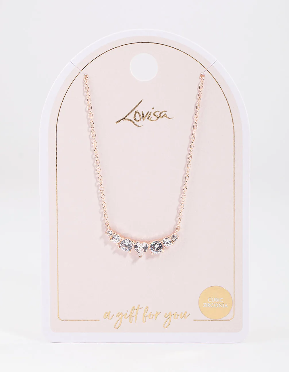 Gold Diamante Curve Bar Necklace