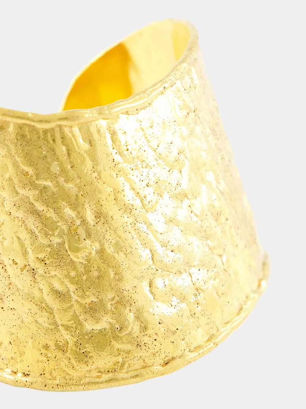 Gold Flow Textured Cuff Bracelet