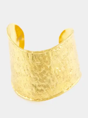 Gold Flow Textured Cuff Bracelet