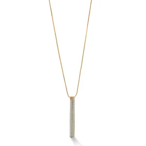 GOLD GLITTER BAR PENDANT LONG NECKLACE #SQ351-N17042102A (NG10)