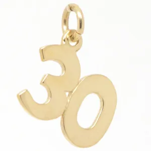 Gold Two digit number Charm