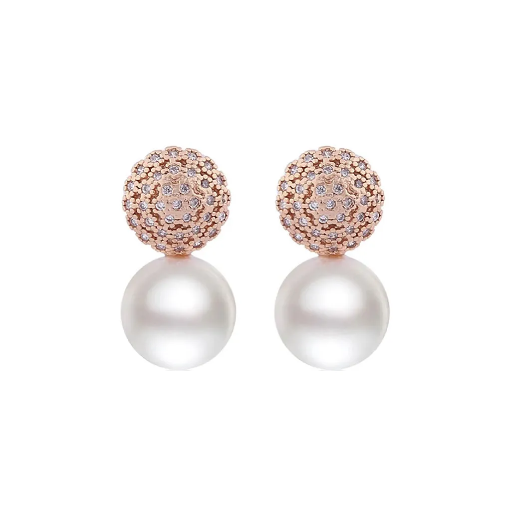 Golden Oracle Pearl Diamontage ™ 3.76 Carat Earrings