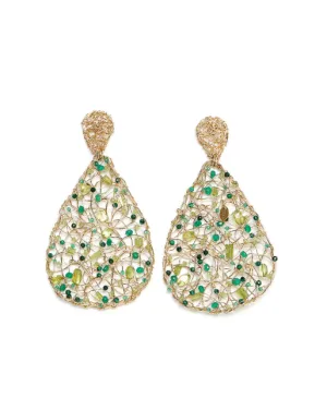 Gota Button Dangle Earrings (70mm)