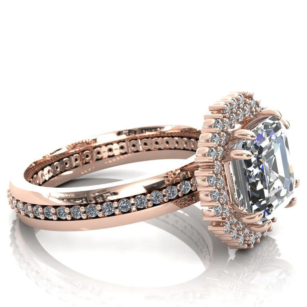 Grace Asscher Moissanite Diamond Halo Ring