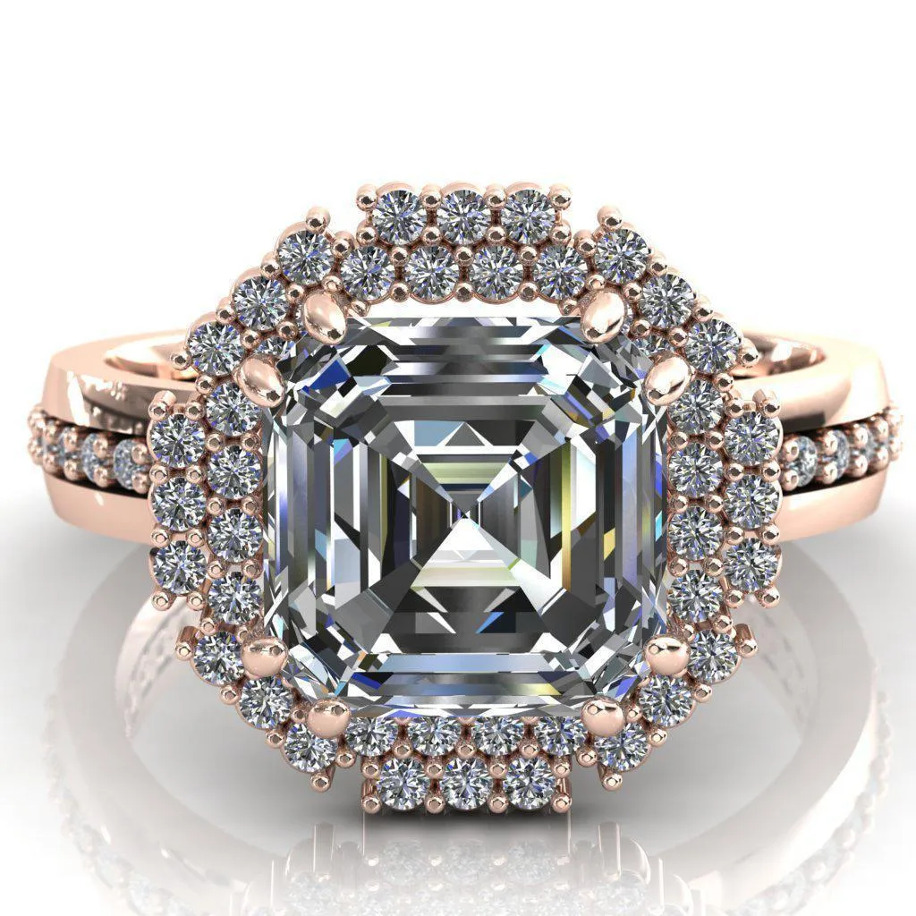 Grace Asscher Moissanite Diamond Halo Ring
