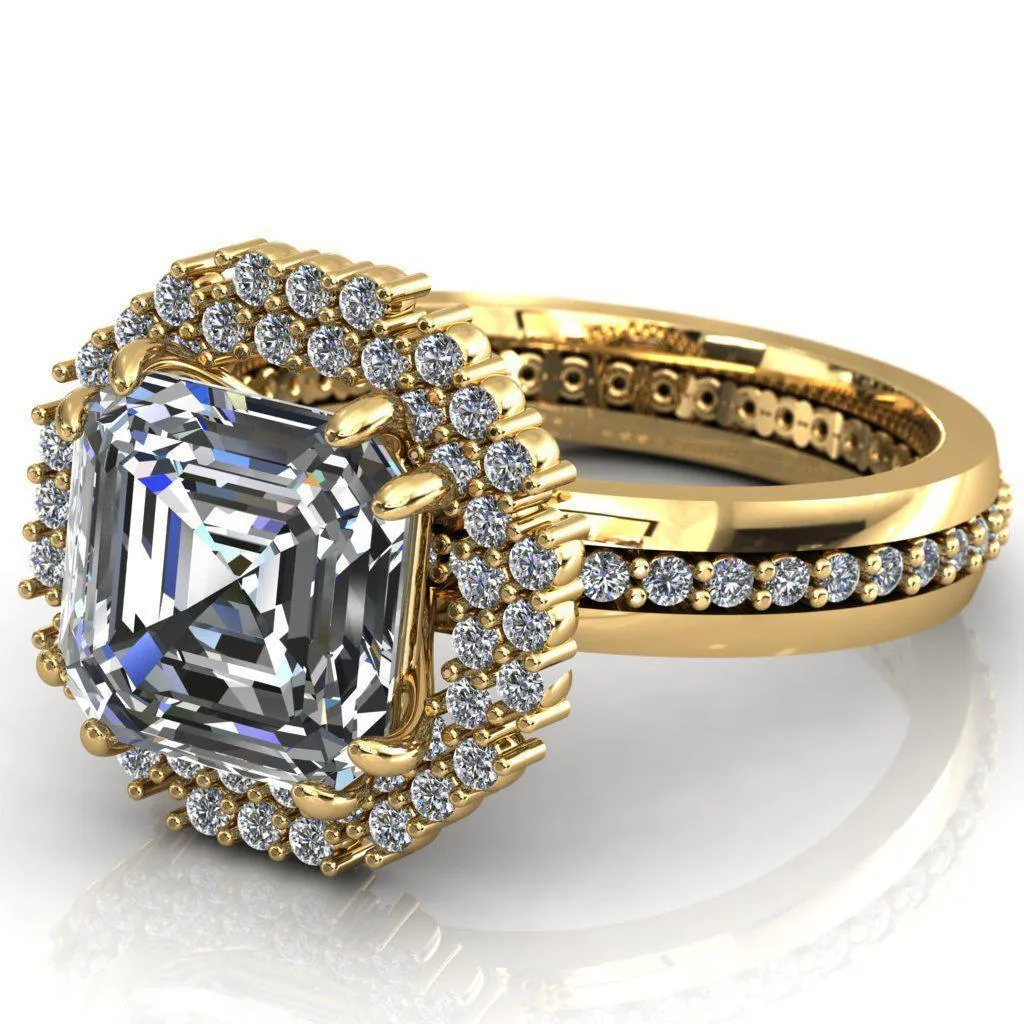 Grace Asscher Moissanite Diamond Halo Ring