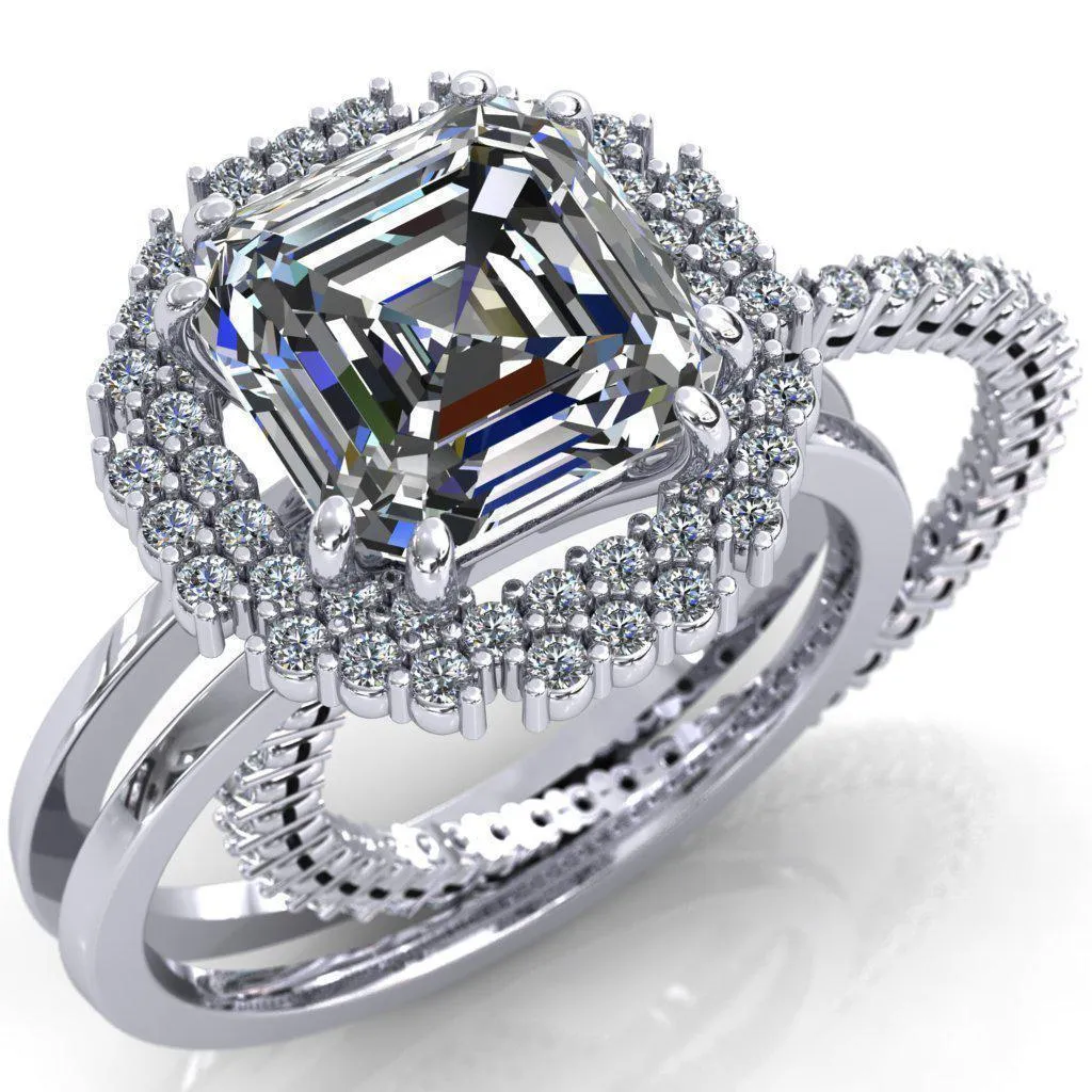 Grace Asscher Moissanite Diamond Halo Ring