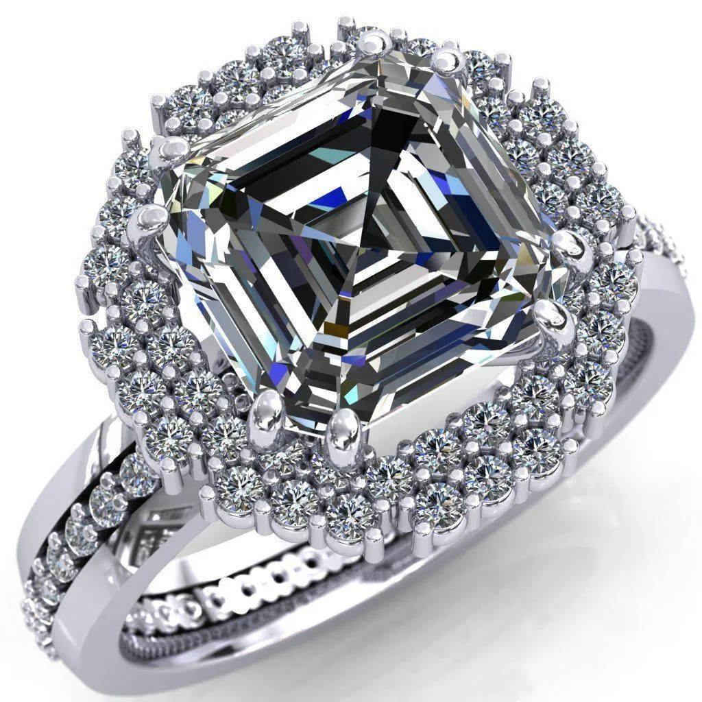 Grace Asscher Moissanite Diamond Halo Ring