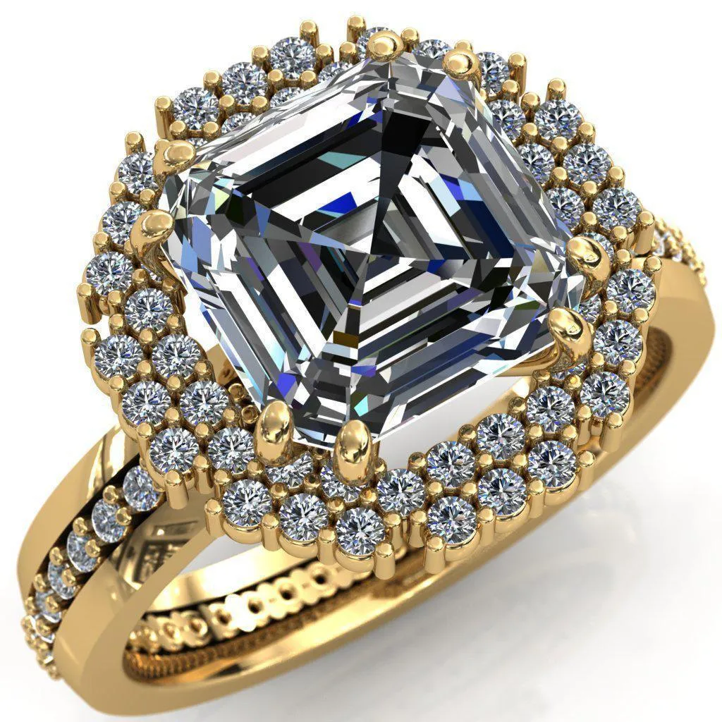 Grace Asscher Moissanite Diamond Halo Ring