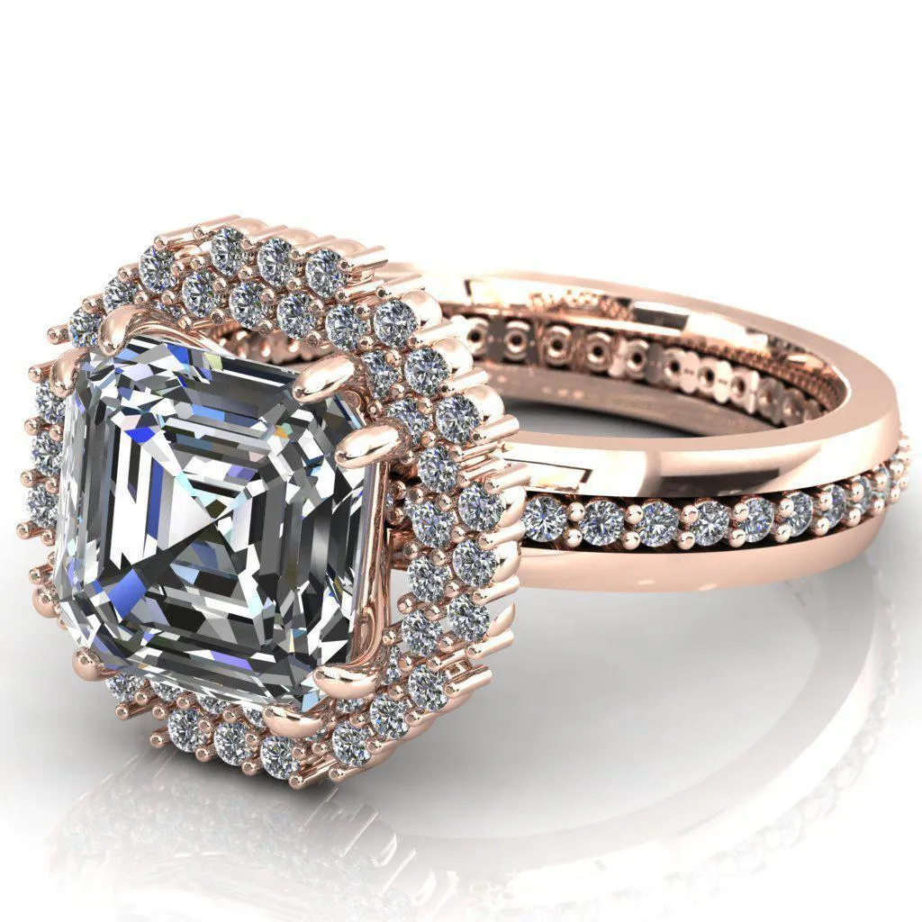 Grace Asscher Moissanite Diamond Halo Ring