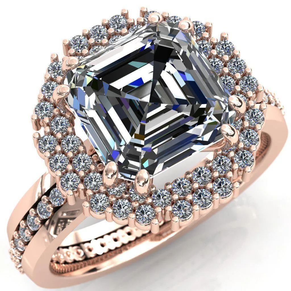 Grace Asscher Moissanite Diamond Halo Ring