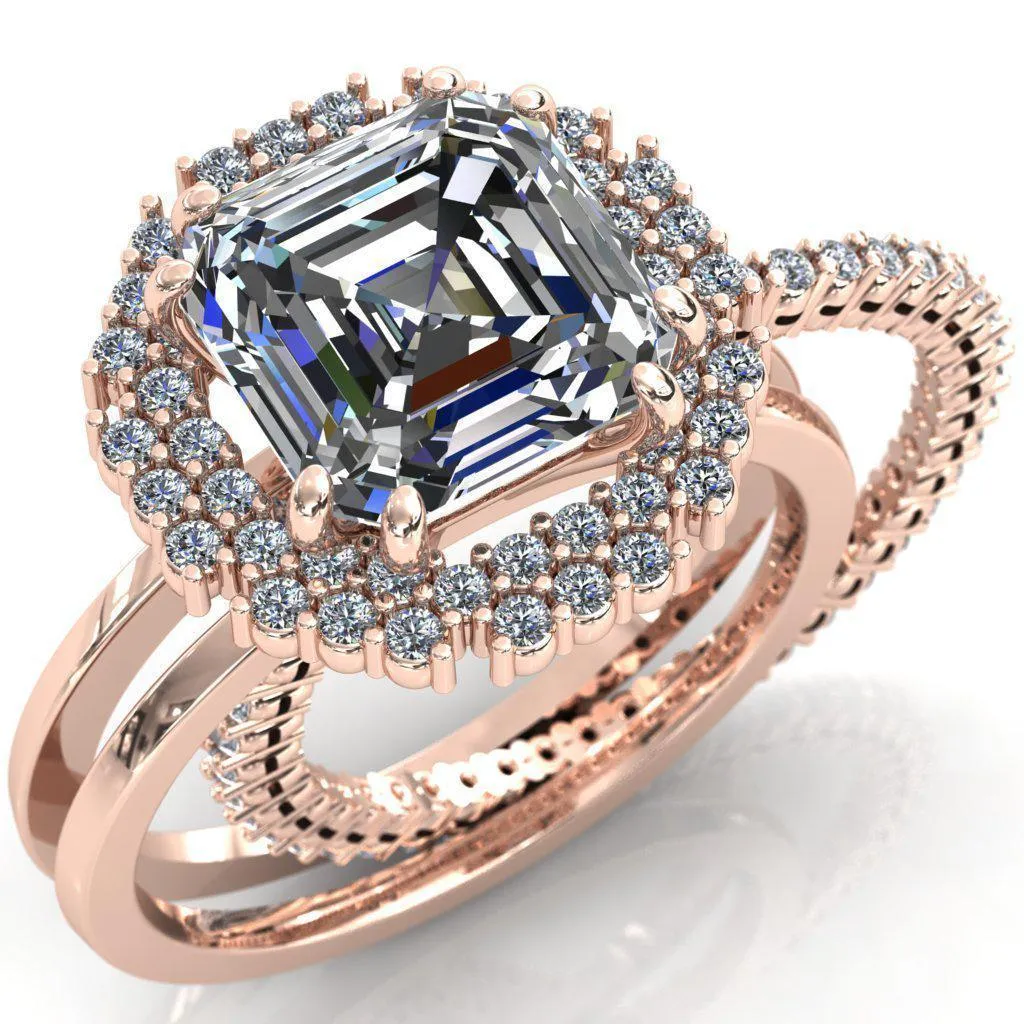 Grace Asscher Moissanite Diamond Halo Ring