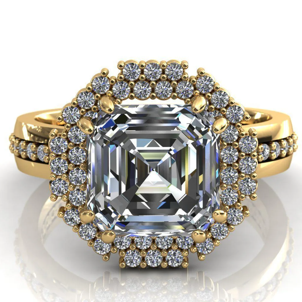 Grace Asscher Moissanite Diamond Halo Ring