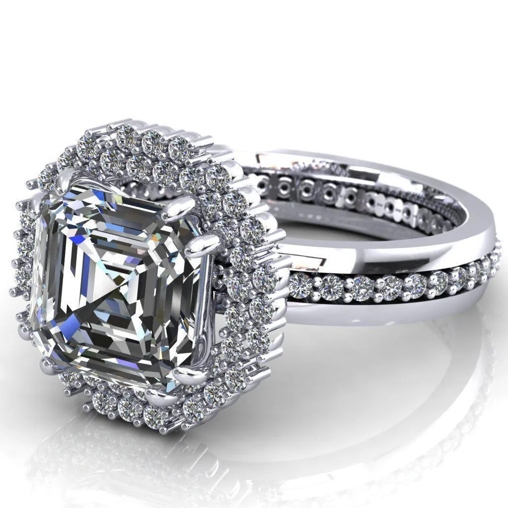 Grace Asscher Moissanite Diamond Halo Ring