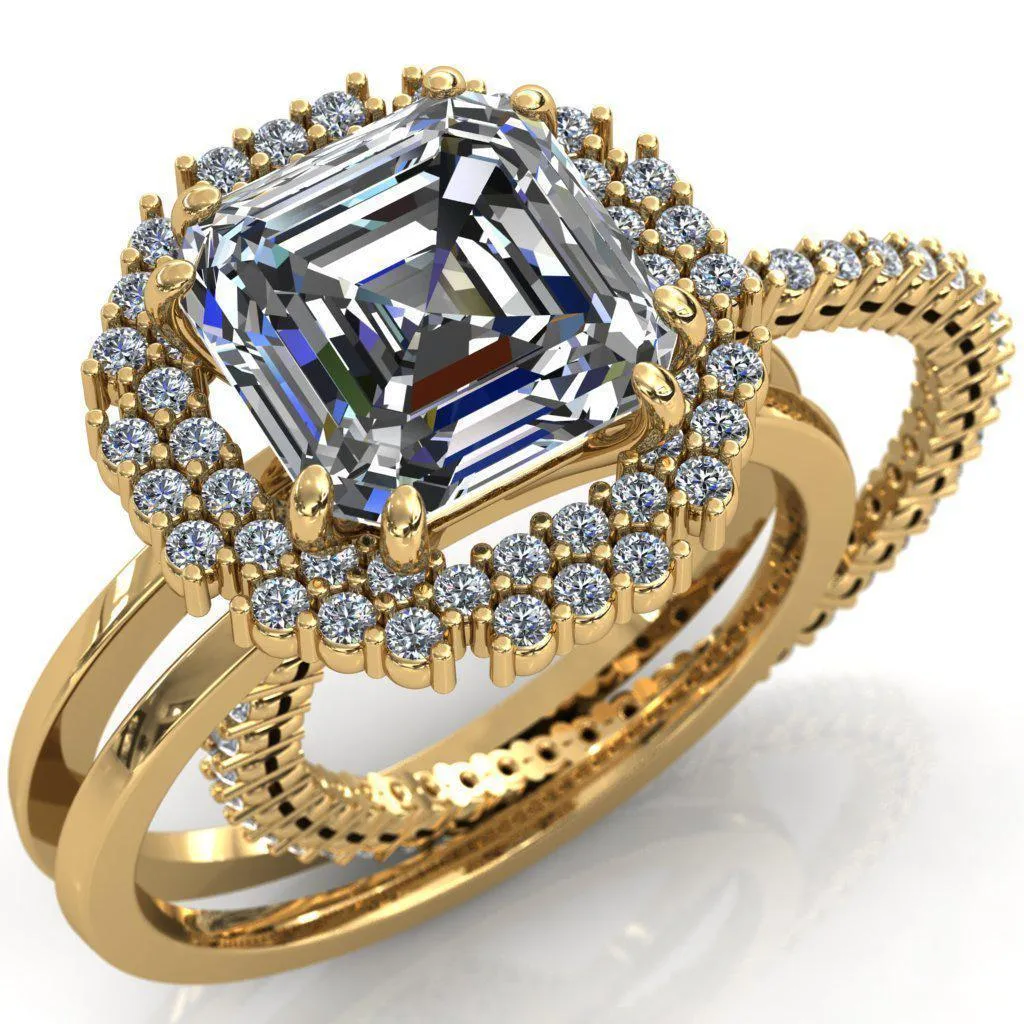 Grace Asscher Moissanite Diamond Halo Ring