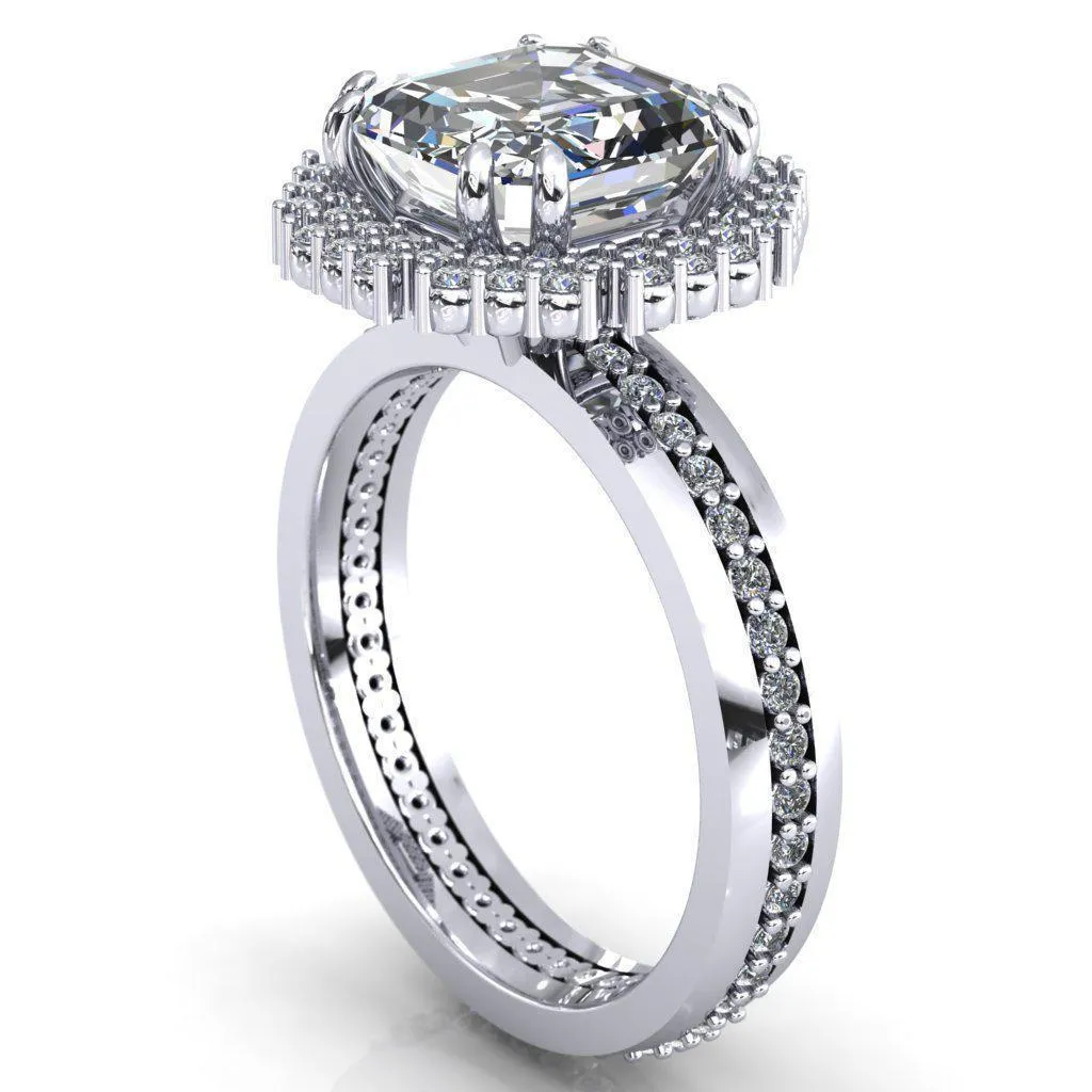 Grace Asscher Moissanite Diamond Halo Ring