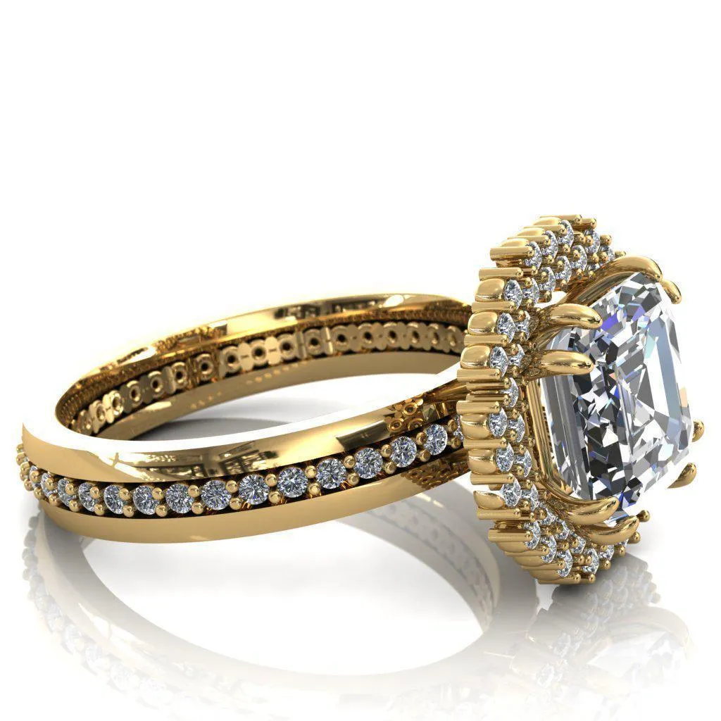 Grace Asscher Moissanite Diamond Halo Ring