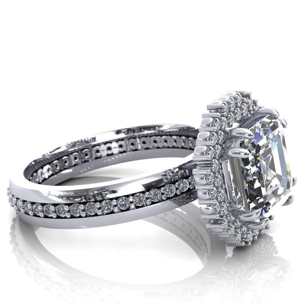 Grace Asscher Moissanite Diamond Halo Ring