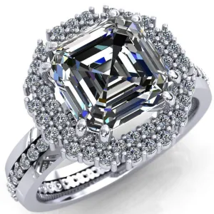 Grace Asscher Moissanite Diamond Halo Ring