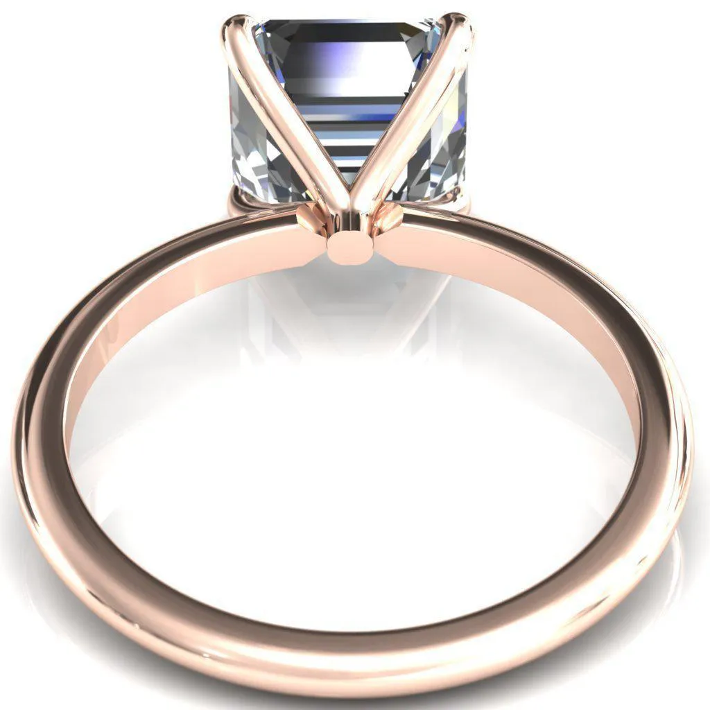 Gracey Asscher Moissanite 4-Claw Prong Engagement Ring