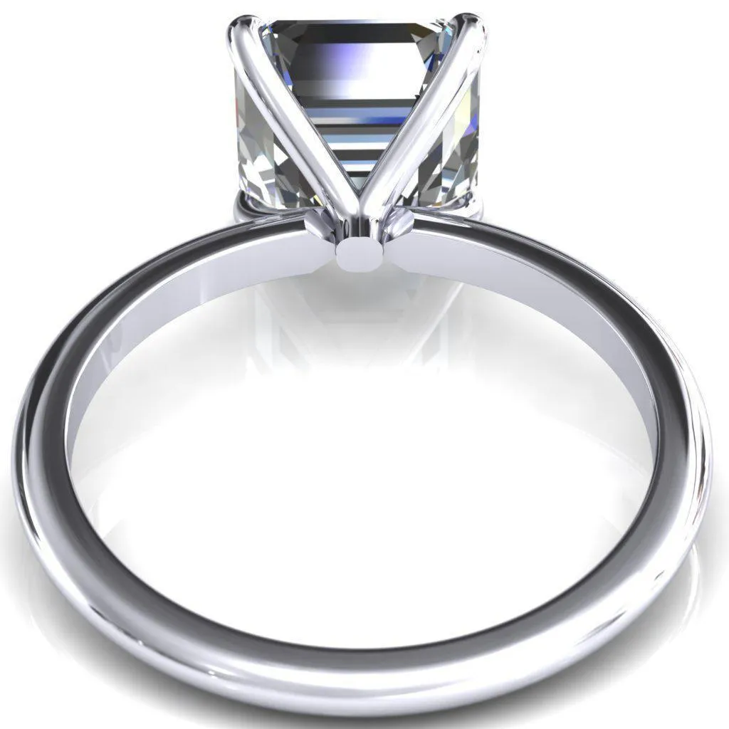 Gracey Asscher Moissanite 4-Claw Prong Engagement Ring