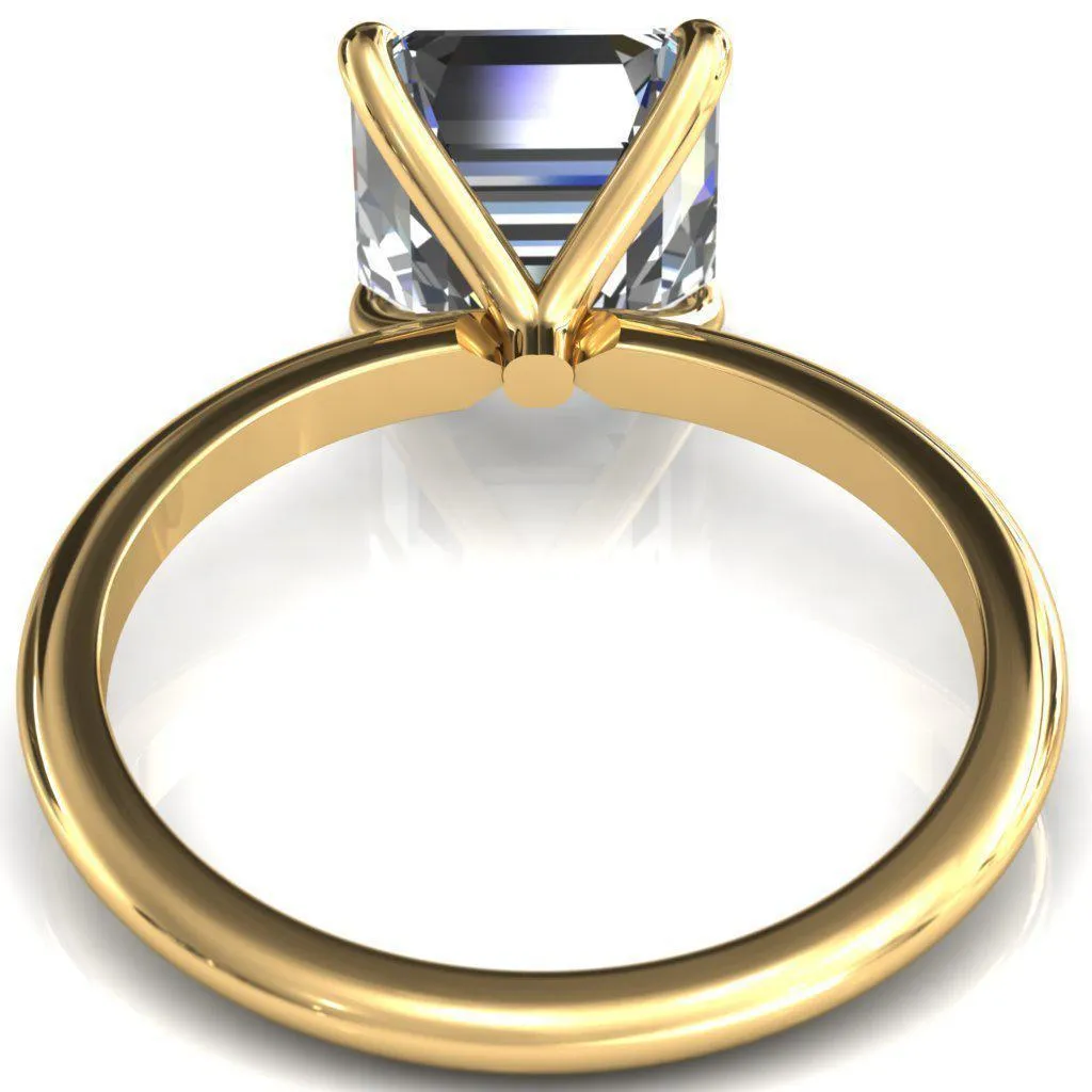Gracey Asscher Moissanite 4-Claw Prong Engagement Ring