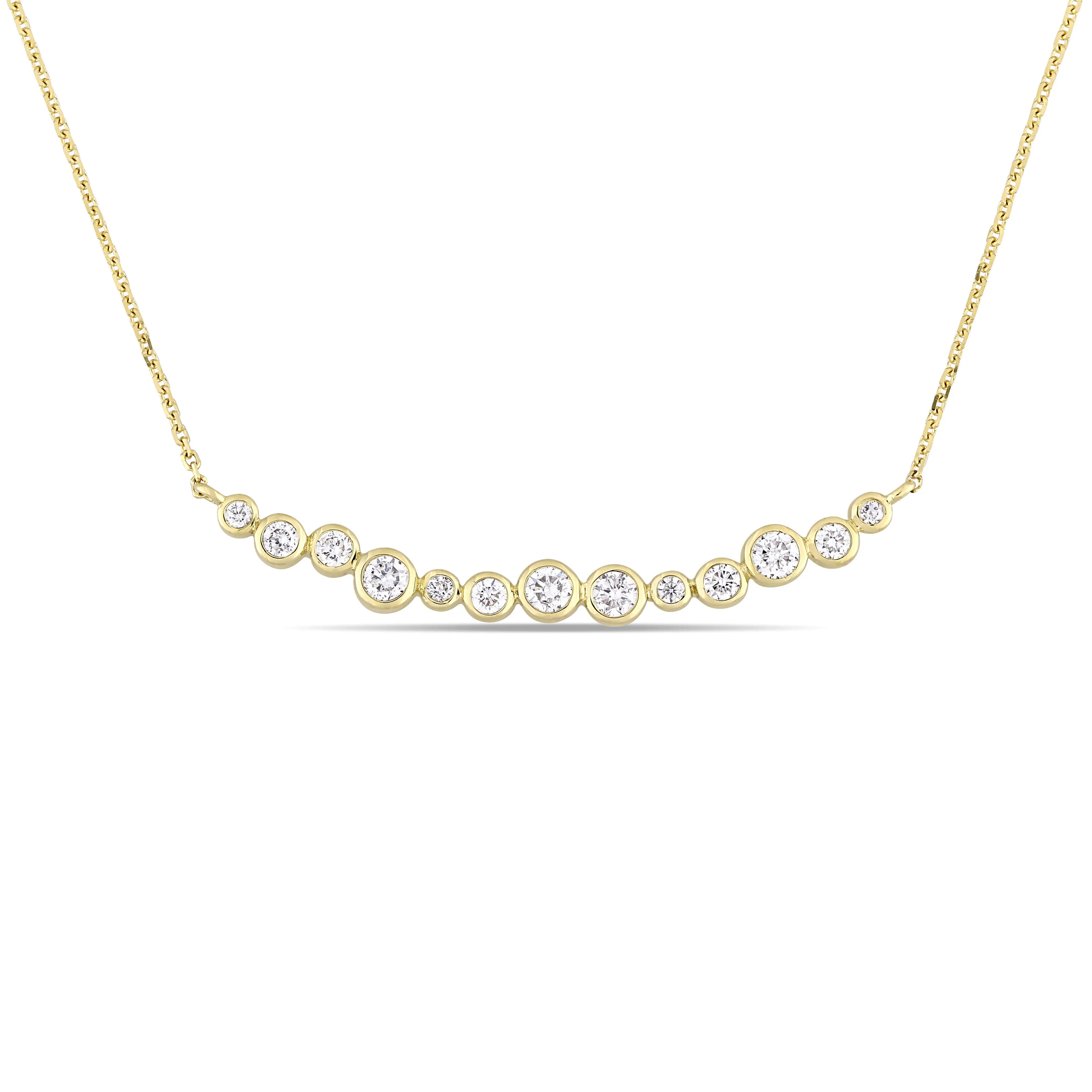 Graduated Diamond bar Necklace
