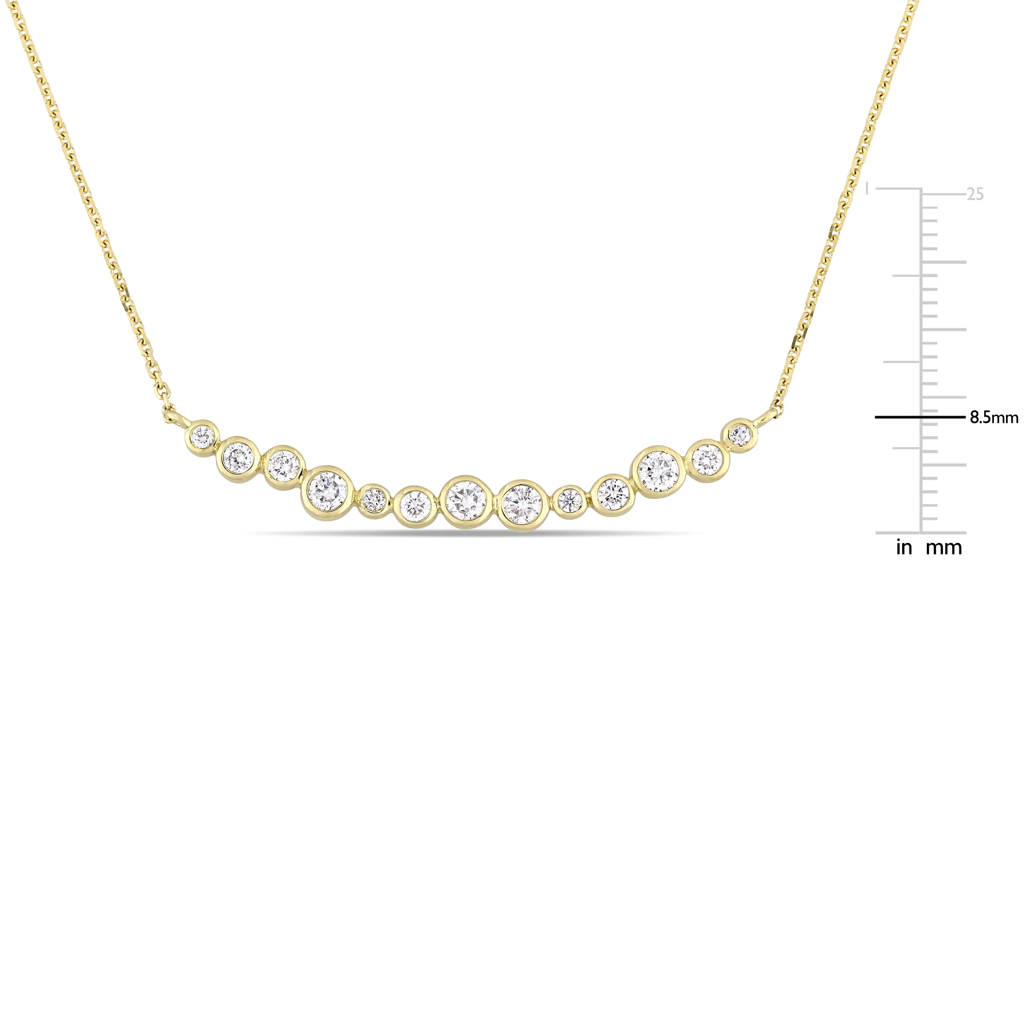 Graduated Diamond bar Necklace