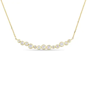 Graduated Diamond bar Necklace