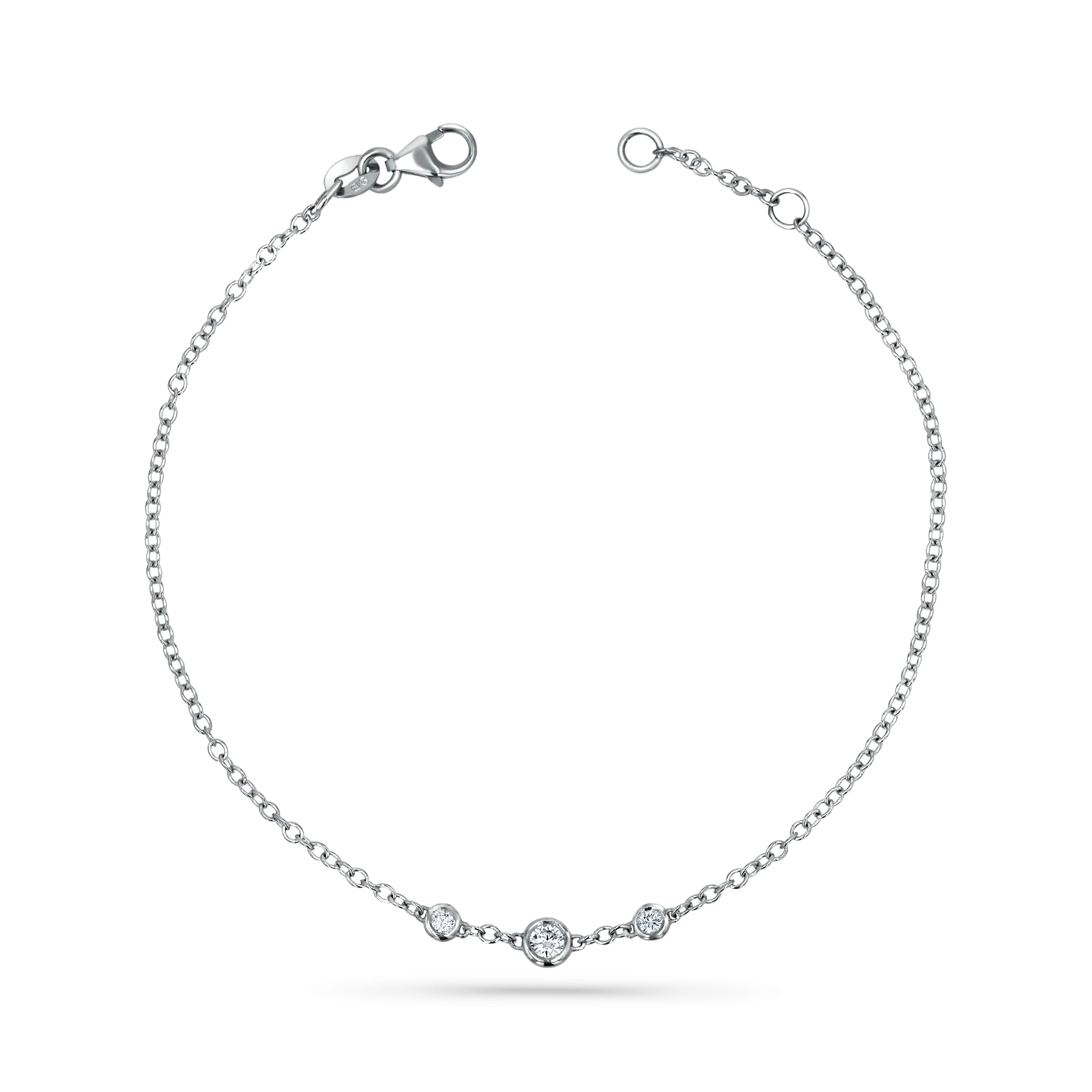 Graduated Diamond Trio Bezel Bracelet