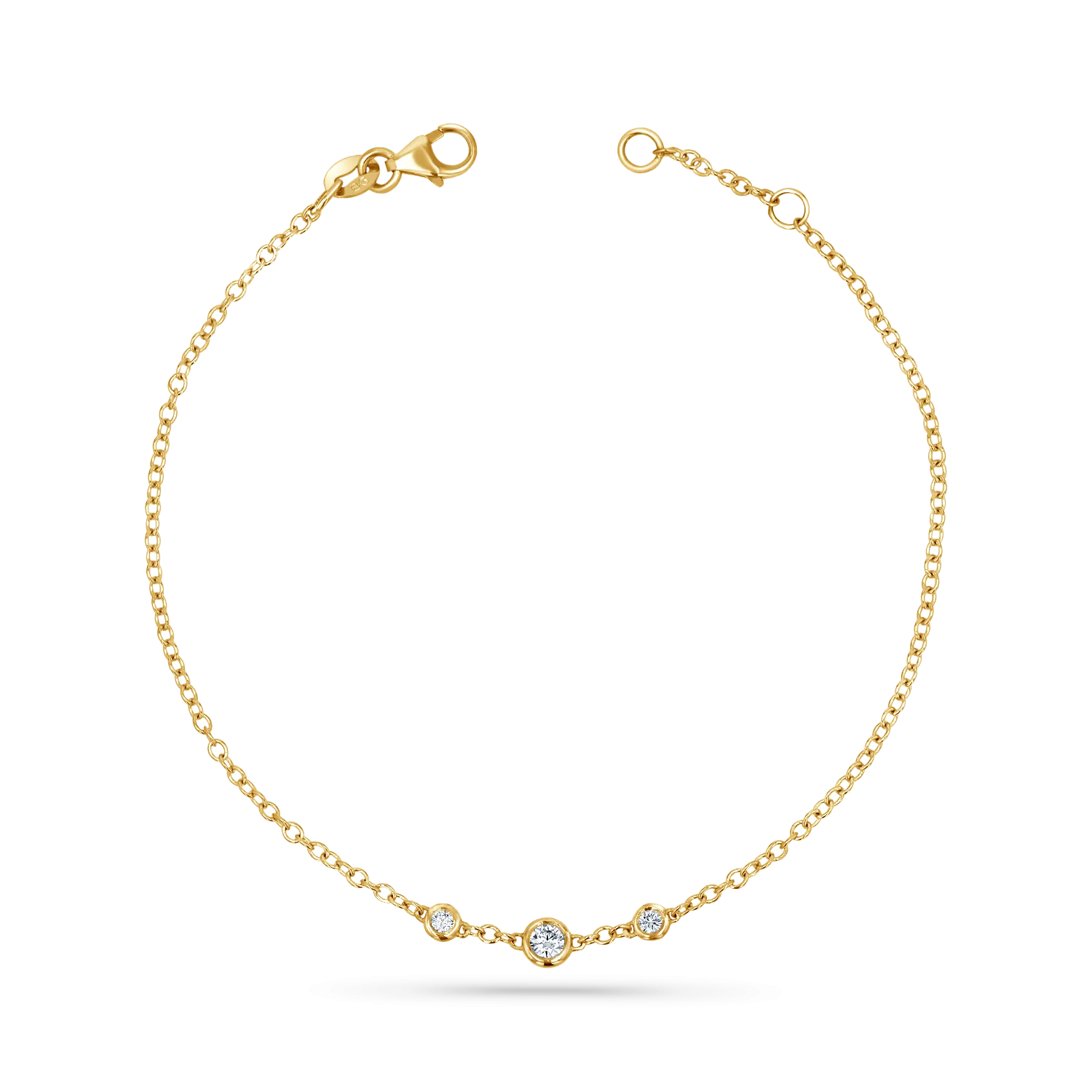 Graduated Diamond Trio Bezel Bracelet