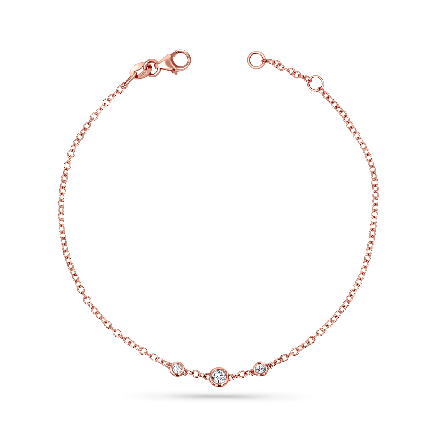 Graduated Diamond Trio Bezel Bracelet