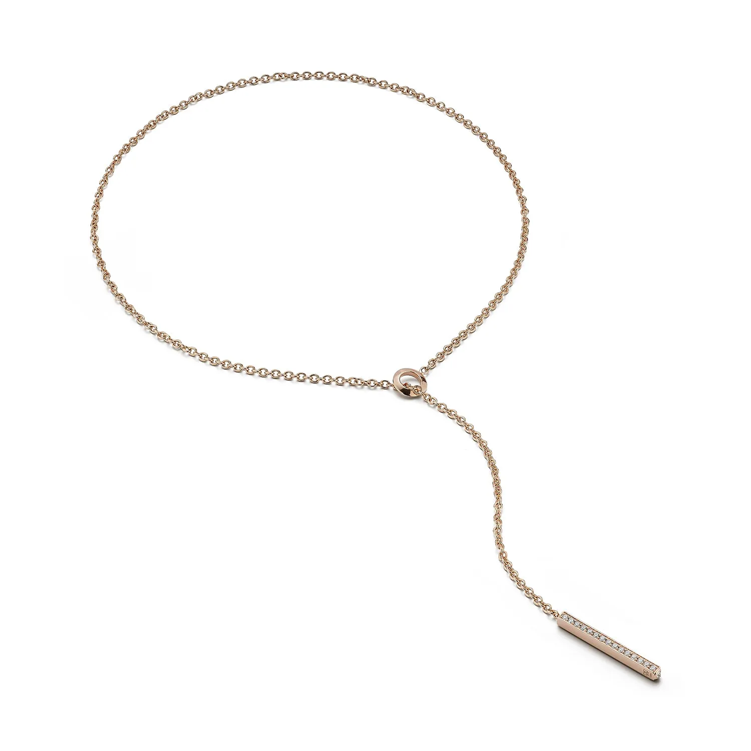 GRANT 18K GOLD AND CHAMPAGNE DIAMOND BAR NECKLACE