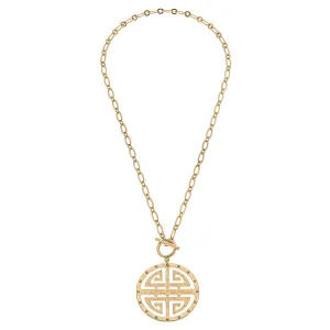 Greek Keys Pendant Necklace
