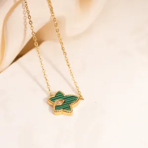 Green & Gold Maple Necklace