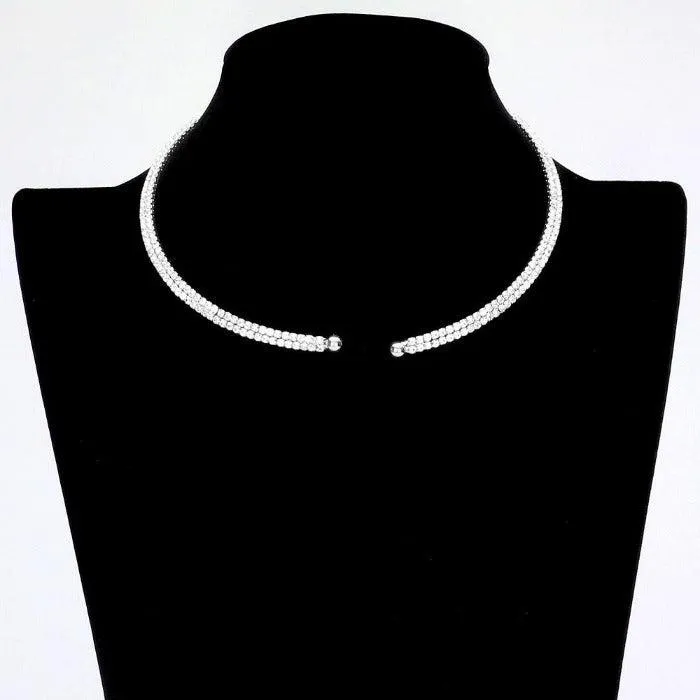 Green Marquise Stone Accented Rhinestone Choker Necklace Set