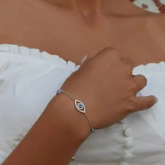 Guardian Eye Bolo Bracelet In Sterling Silver