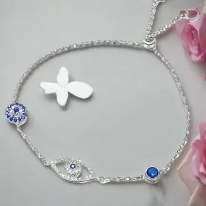 Guardian Eye Bolo Bracelet In Sterling Silver