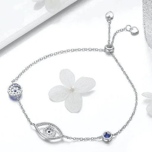 Guardian Eye Bolo Bracelet In Sterling Silver