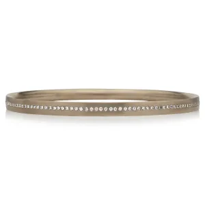 Half Moon "Meridian" Diamond Bangle in 18K Alpine Gold- 4mm