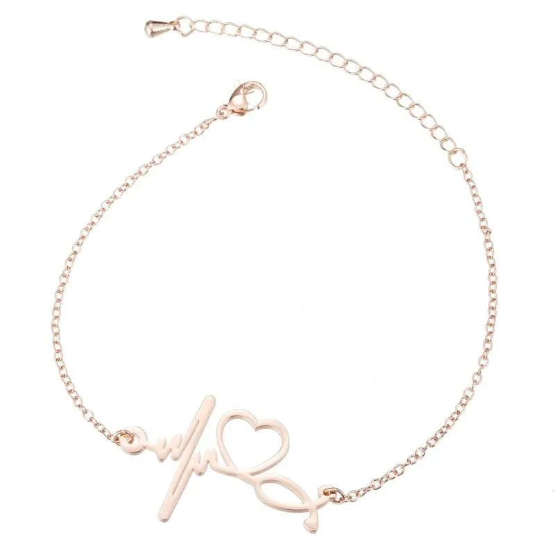 Heartbeat Cardiogram Stethoscope Women Bracelet