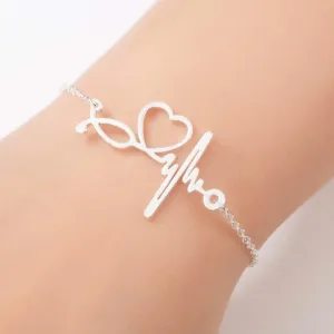 Heartbeat Cardiogram Stethoscope Women Bracelet