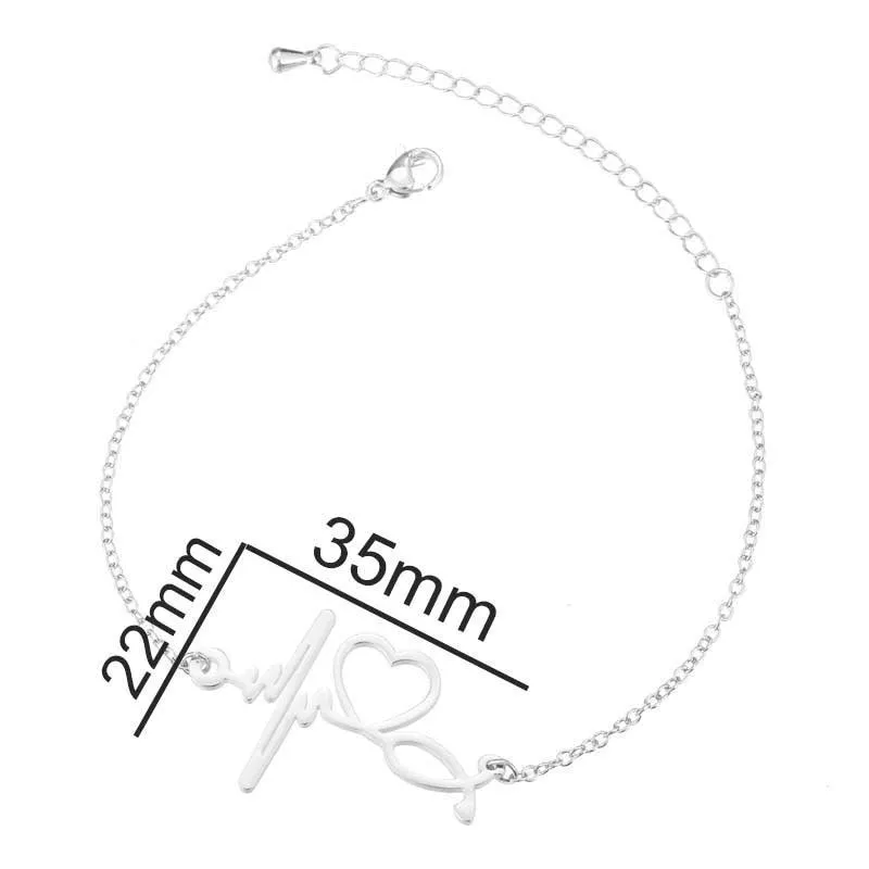 Heartbeat Cardiogram Stethoscope Women Bracelet