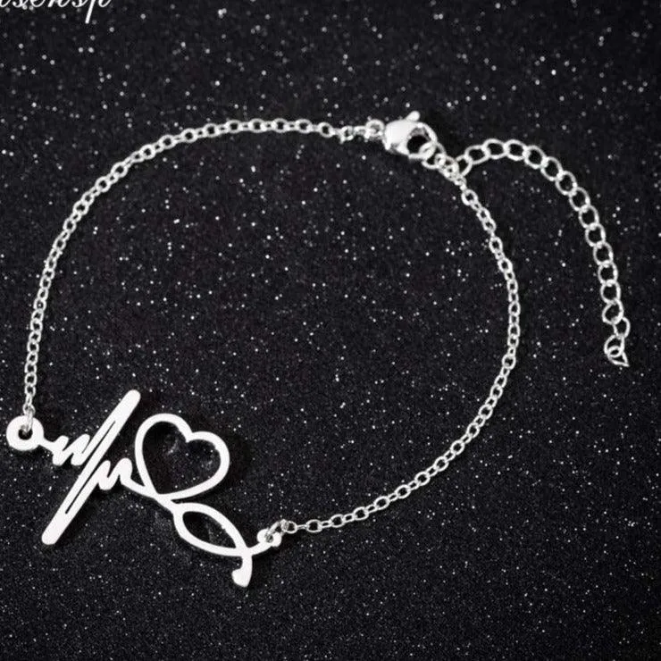 Heartbeat Cardiogram Stethoscope Women Bracelet