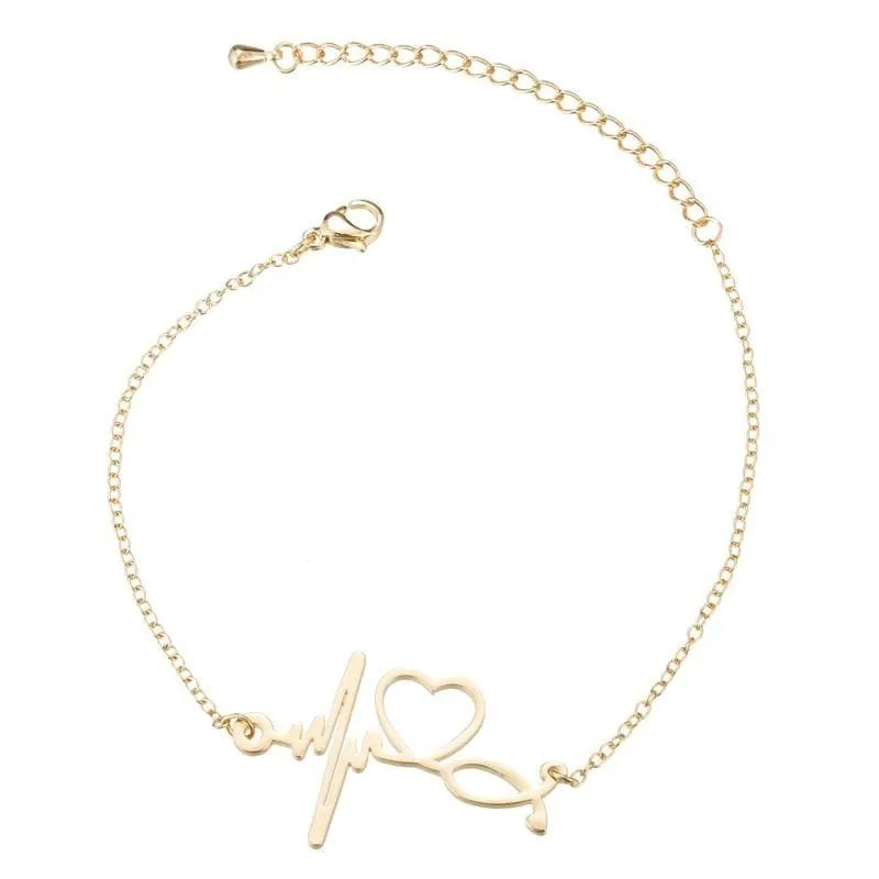 Heartbeat Cardiogram Stethoscope Women Bracelet