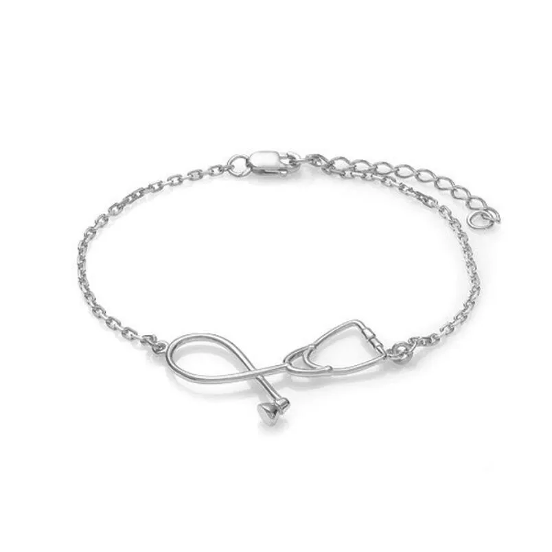 Heartbeat Cardiogram Stethoscope Women Bracelet