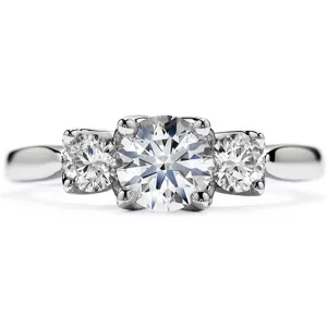 Hearts On Fire Simply Bridal Leaf Three Stone Engagement Ring