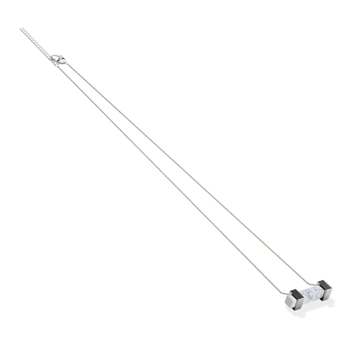 Howlite | Silver | Gemstone Bar Necklace