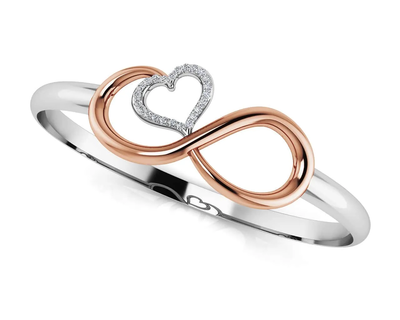 Infinite Hearts Diamond Bangle with 0.14 ct.(finished) 1mm